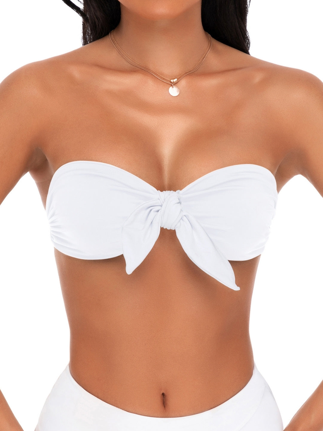 Kiki Bow Bikini Top Bianco